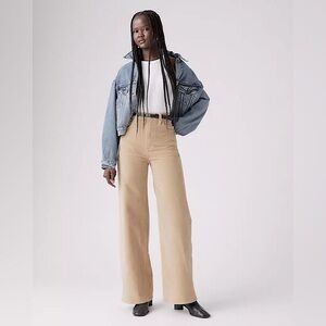 NWT Levi's Women's Ribcage Straight Ankle Zip Jeans, Safari